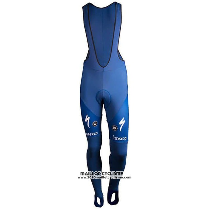 2020 Maillot Cyclisme Deceuninck Quick Step Bleu Blanc Manches Longues et Cuissard